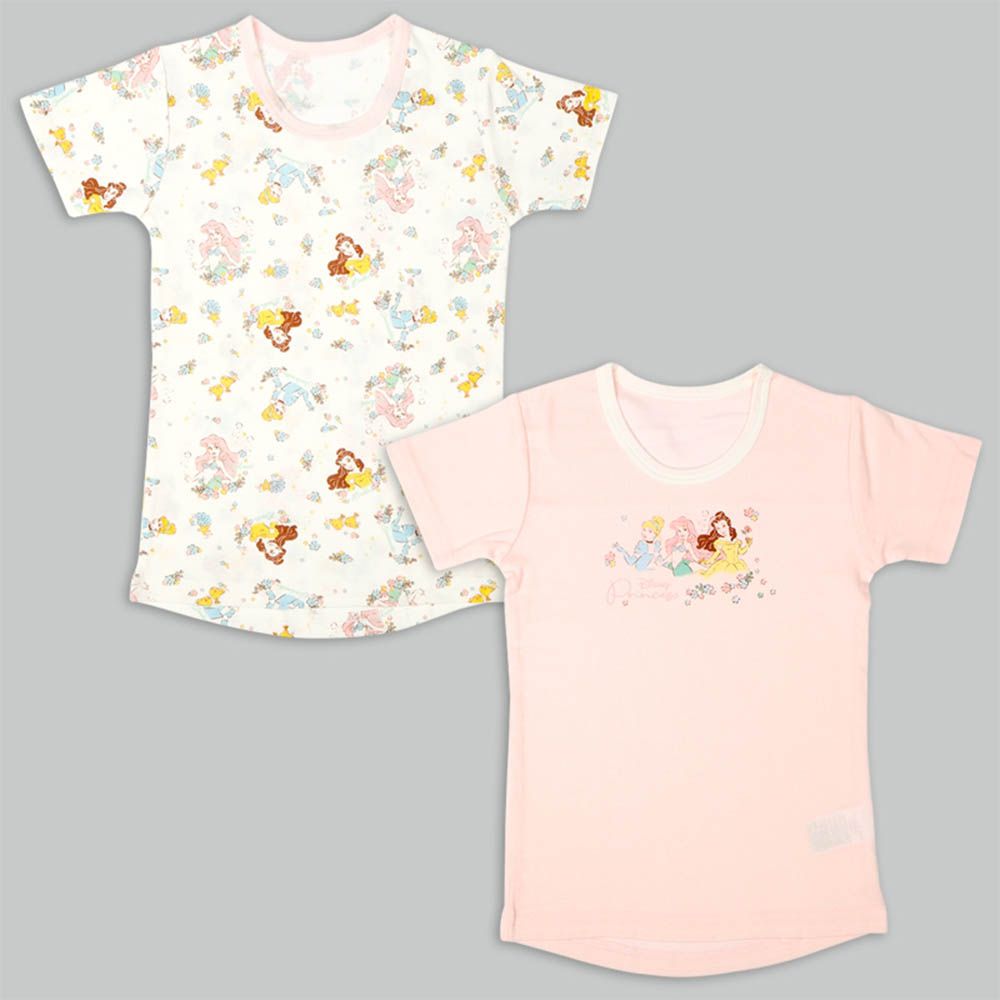 短袖圓領上衣2件組-公主-粉紅色