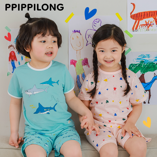韓國人氣家居服【Ppippilong】莫代爾／緹花短袖、七分袖套裝 ✧