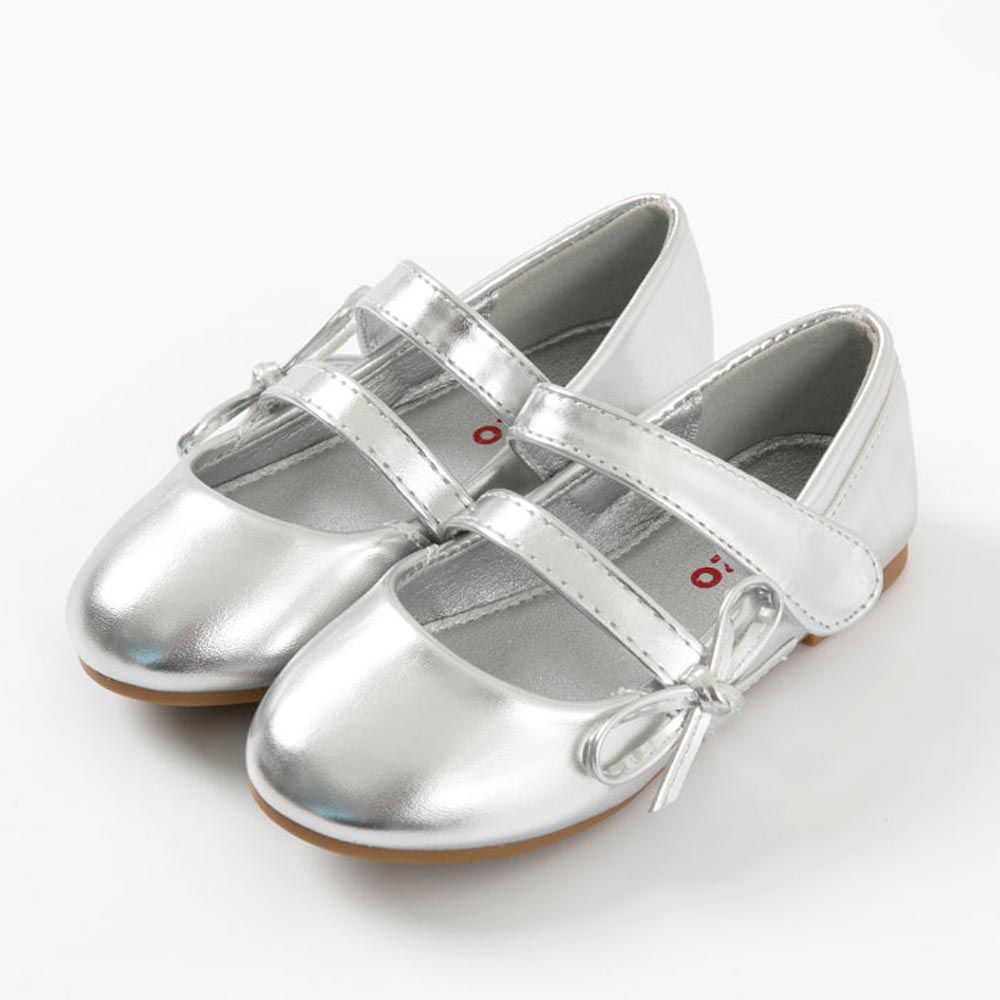 韓國 OZKIZ - 時尚金屬質感雙帶皮鞋-銀