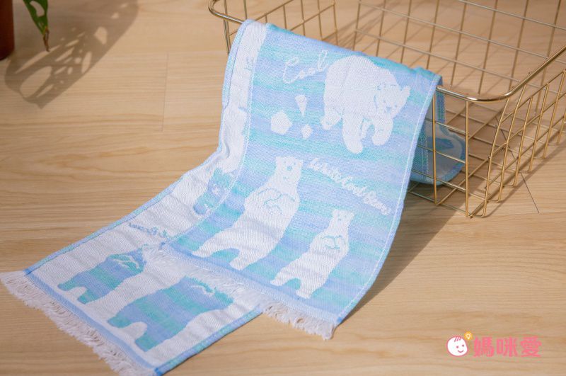 日本涼感雜貨 - 日本製 Eco de COOL 接觸冷感長毛巾-檸檬-水藍 (90x16cm)