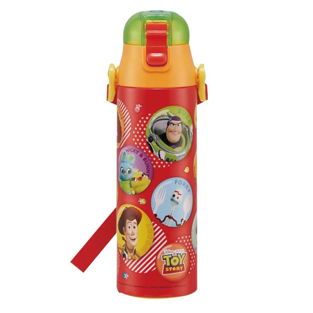 日本 SKATER - 兒童不鏽鋼(580ml)直飲保溫水壺-玩具總動員(紅)