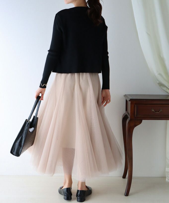 日本 BLUE EAST - 飄逸顯瘦多層次紗裙-粉紫