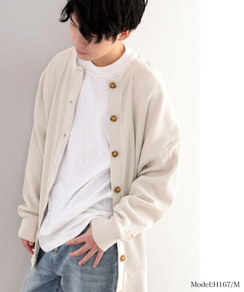 日本 Classical Elf - Java聯名 2WAY柔軟華夫格薄針織外套-黃