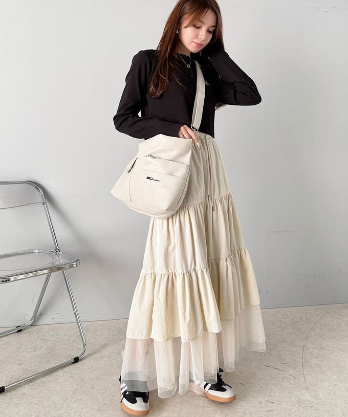 日本 Classical Elf - 俐落酷感大容量2way造型側背包-米杏