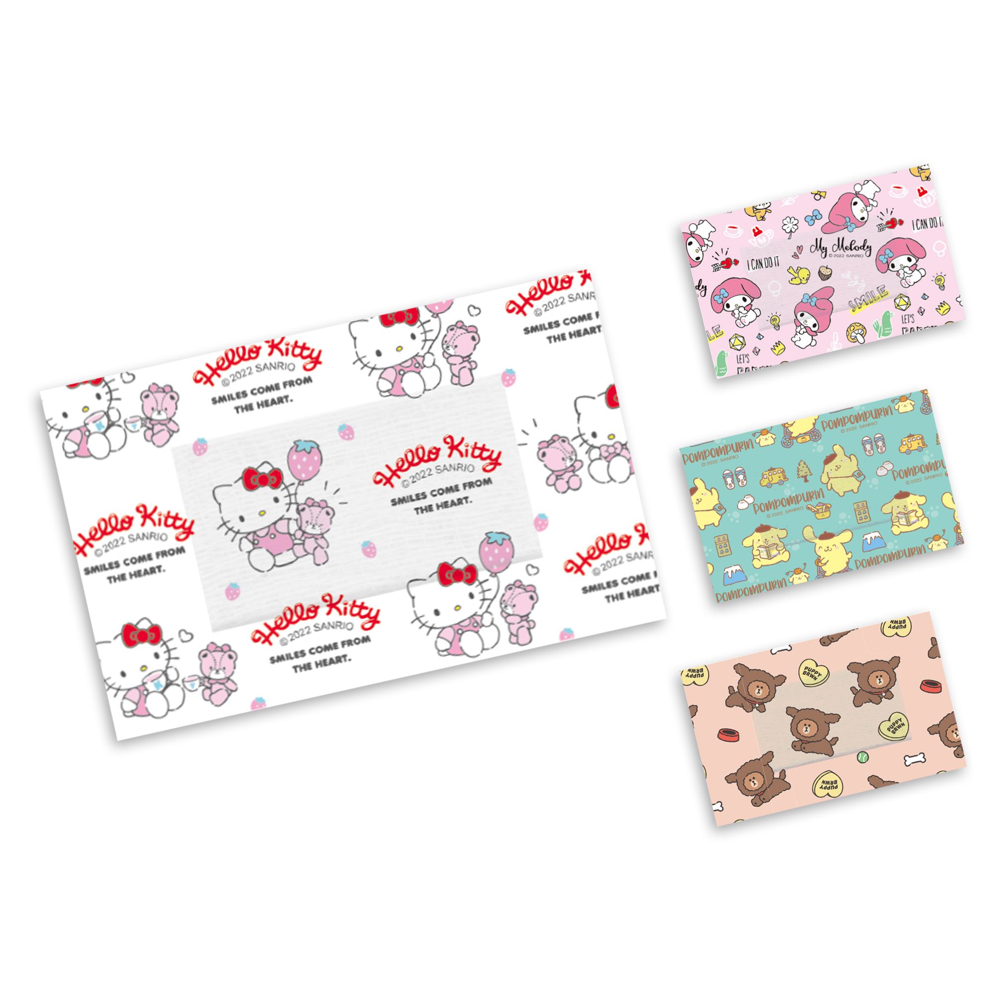 【台歐】聯名款OK蹦傷口貼*8片六入組(選款)-熊大/KITTY/MELODY/布丁狗