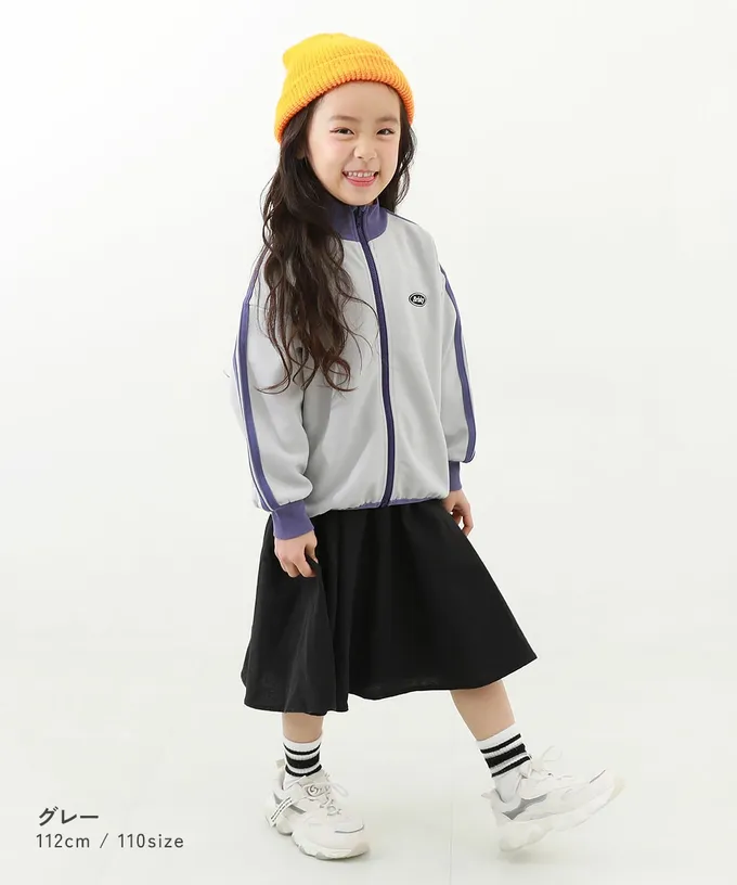 日本 devirock - 小立領側線條運動風夾克-紫羅蘭x黑