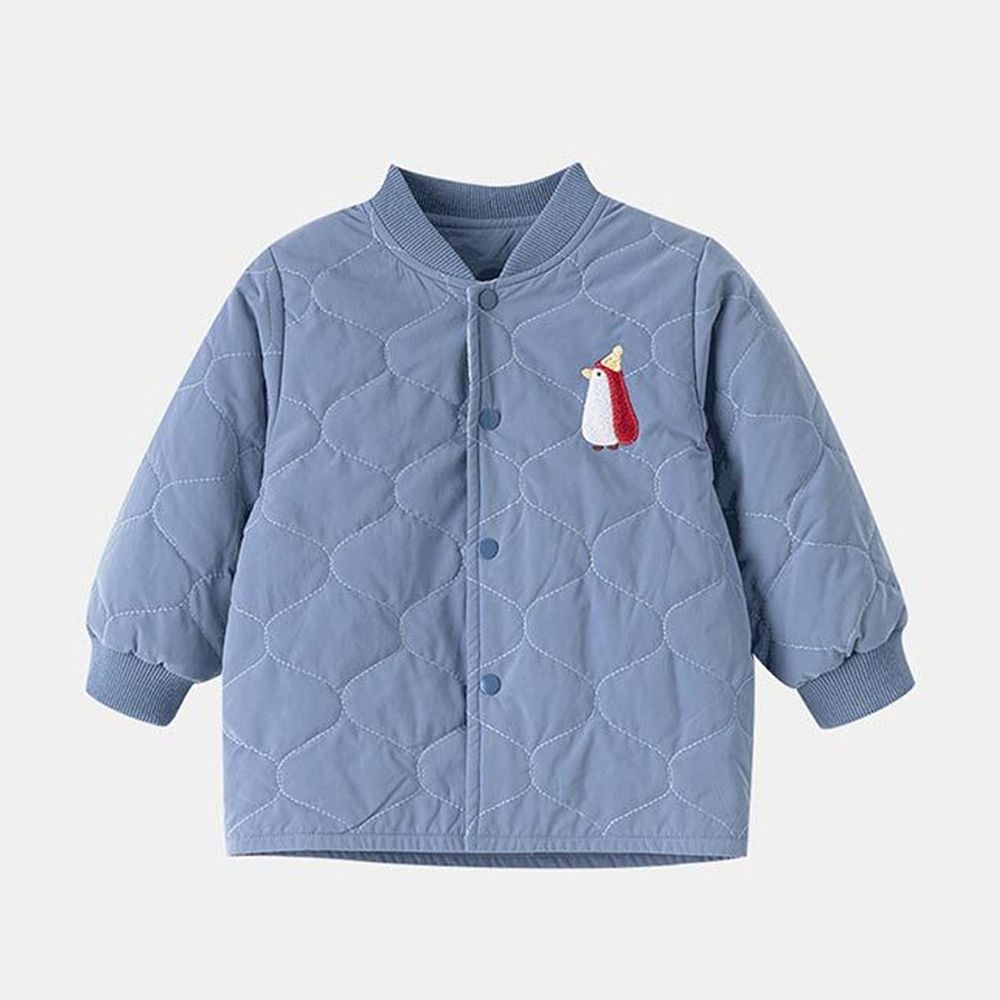兒童菱紋衍縫鋪棉外套-藍色