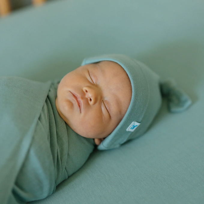 美國 Little Unicorn - 絲柔超彈嬰兒帽-奶霜綠