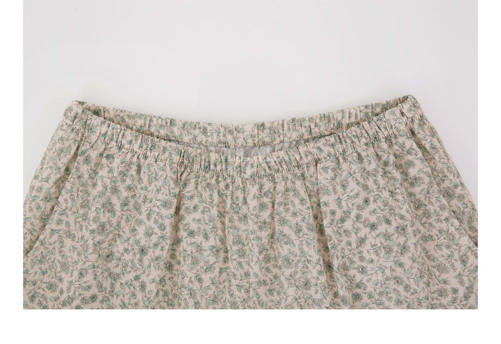 韓國 ULLALA - 滿版碎花短袖睡衣(兩件式) (FREE)