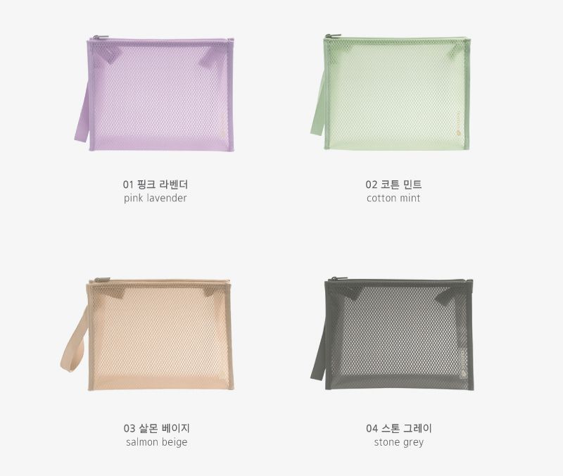 韓國 byfulldesign - (防水)韓製手拿立體梯形化妝包-墨灰 (220x165x60mm)