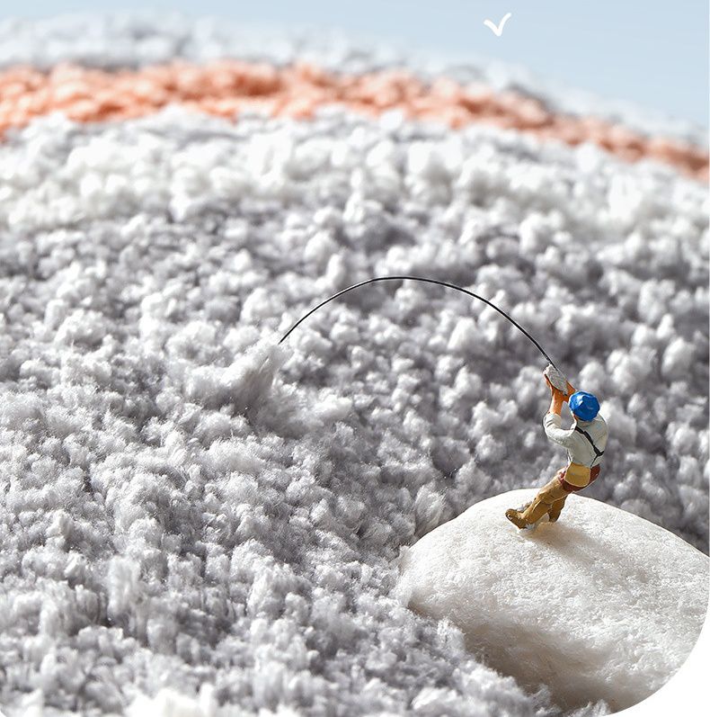 快速吸水植絨浴室腳踏墊-Hello雲朵-灰色 (45x75cm)