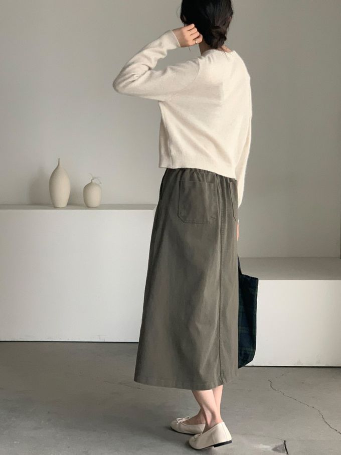 韓國女裝連線 - 愛心金釦混羊毛針織衫/外套-燕麥 (FREE)