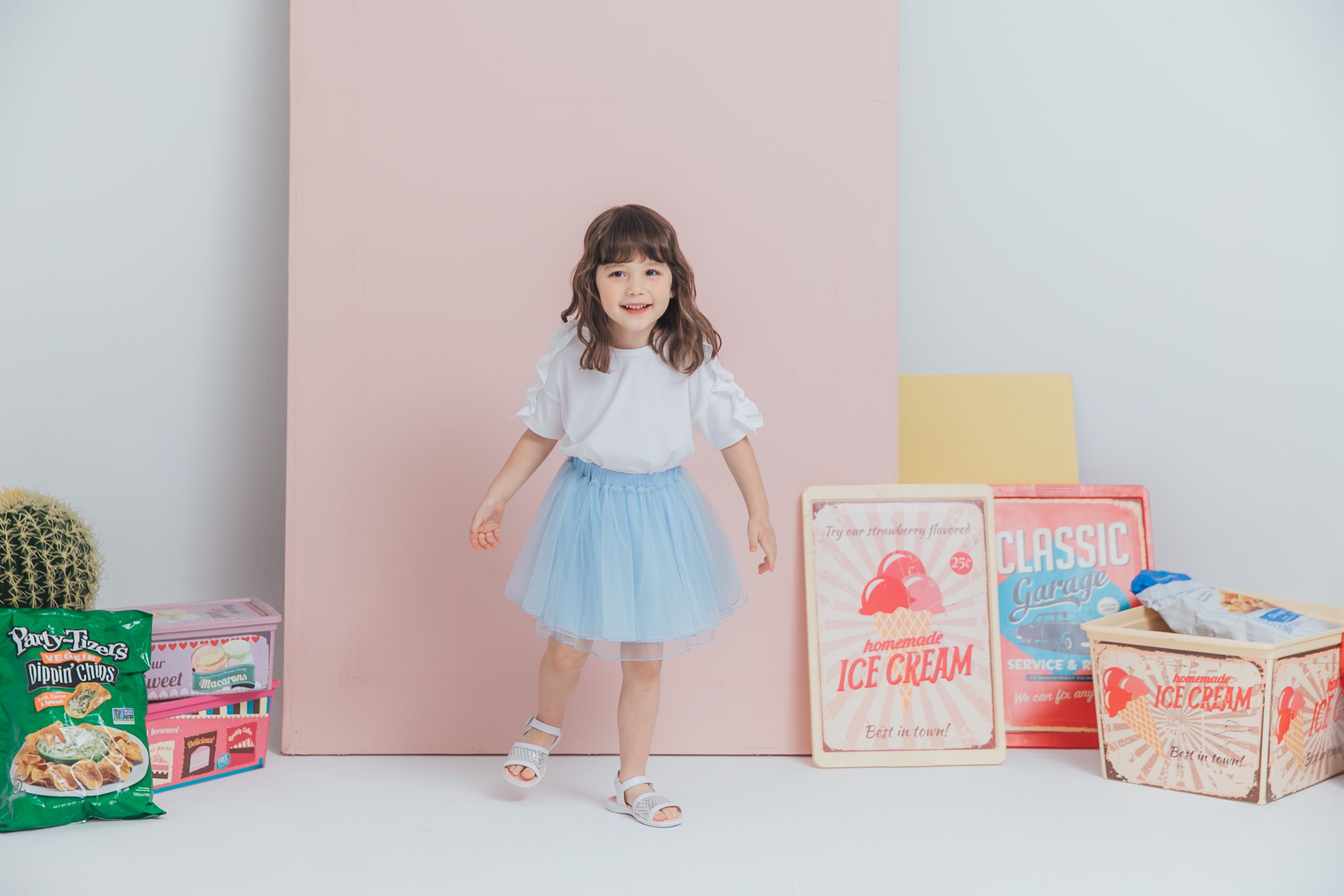 Peachy - 北鼻款*獨家訂製綿柔空氣紗裙-短裙款-Elsa冰藍