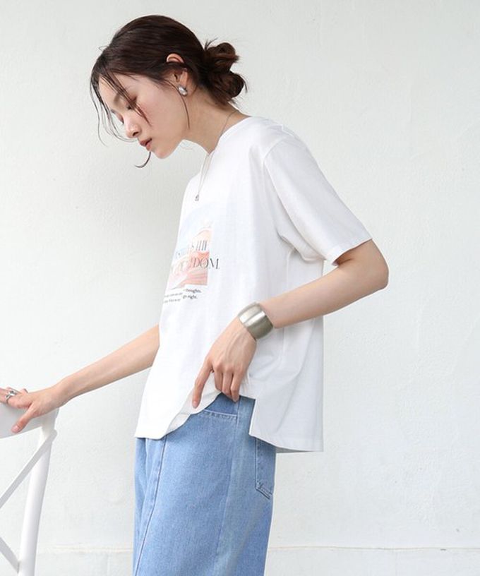 日本 Bab - 100%棉 俐落光影印花短袖T恤-黑 (M)