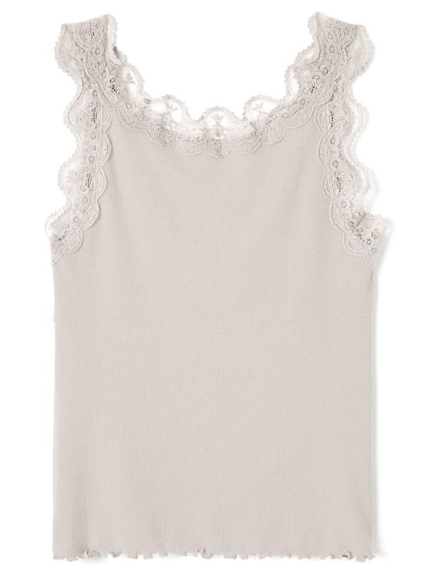 日本 GRL - 綁帶蕾絲V領無袖背心/內搭-淺杏粉