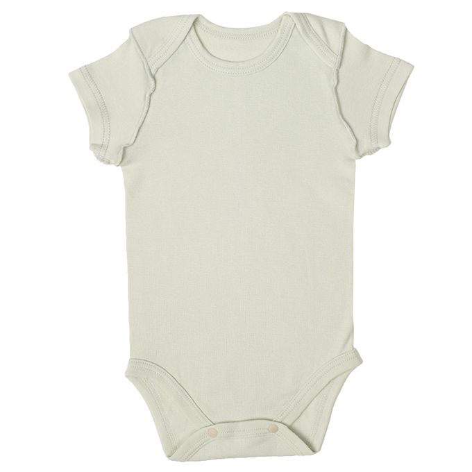 akachan honpo - 短袖有機包屁衣2件組-套頭式-綠色