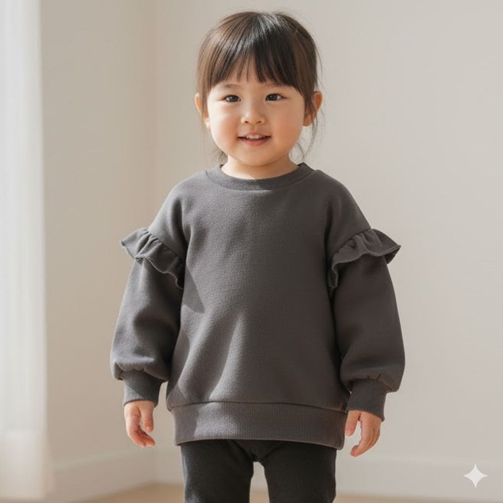 內裡刷毛休閒上衣-灰色