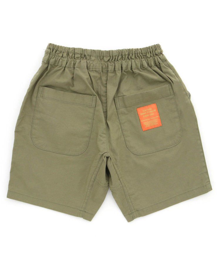 日本 BREEZE - 彩色標籤腰束口休閒短褲-軍綠