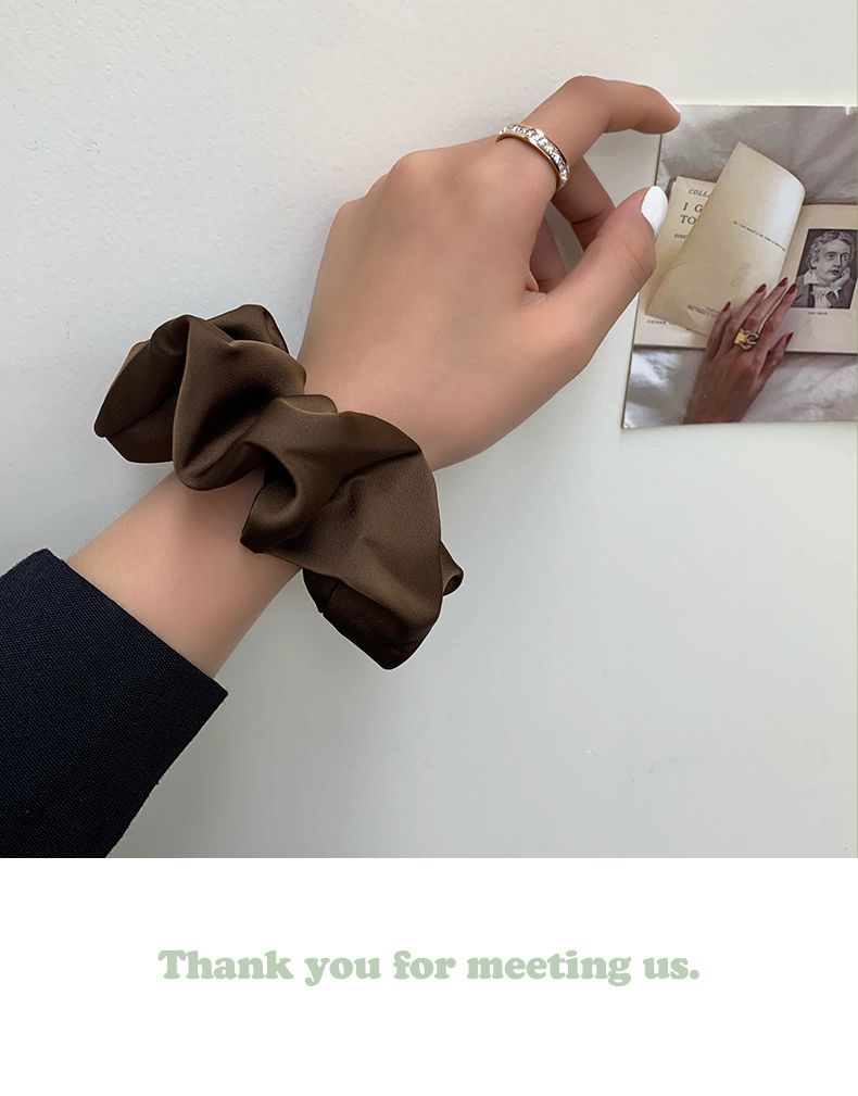 質感緞面氣質大腸圈/髮圈-香檳色 (12.5cm)