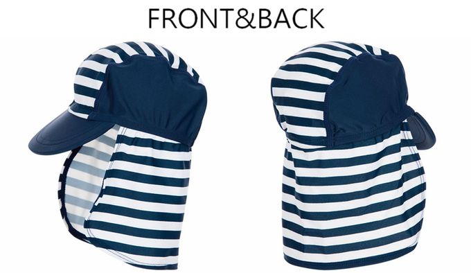德國Playshoes - 抗UV防曬水陸兩用遮頸帽-海軍風