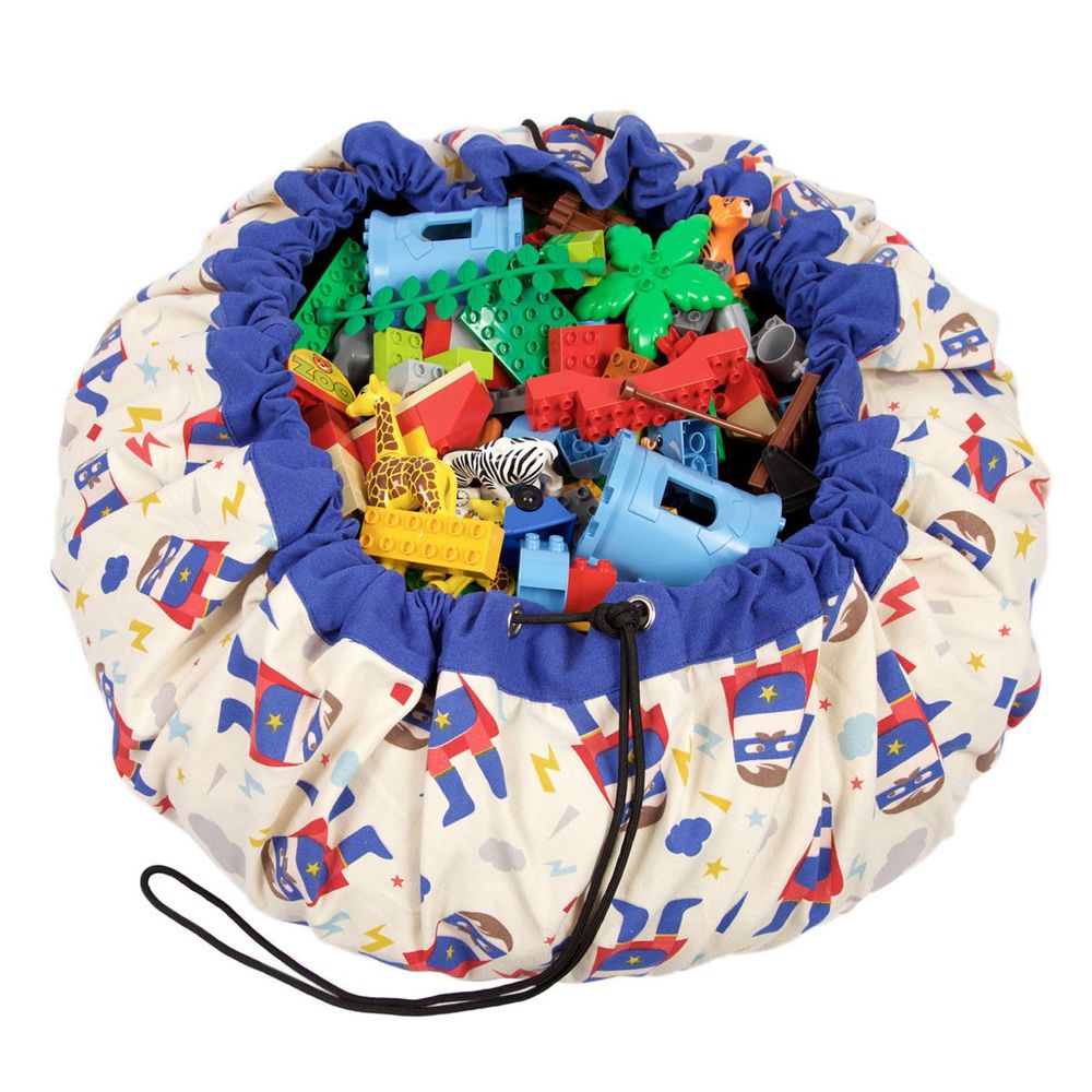 比利時 Play & Go - 玩具整理袋-藝術家聯名款-超級英雄-展開直徑 140cm/產品包裝 24.5×21.5×5.5cm