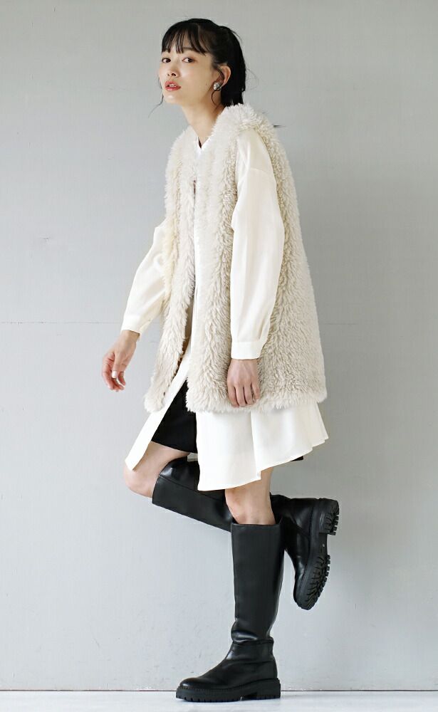 日本 zootie - 氣質雙扣前口袋長版襯衫-淺灰