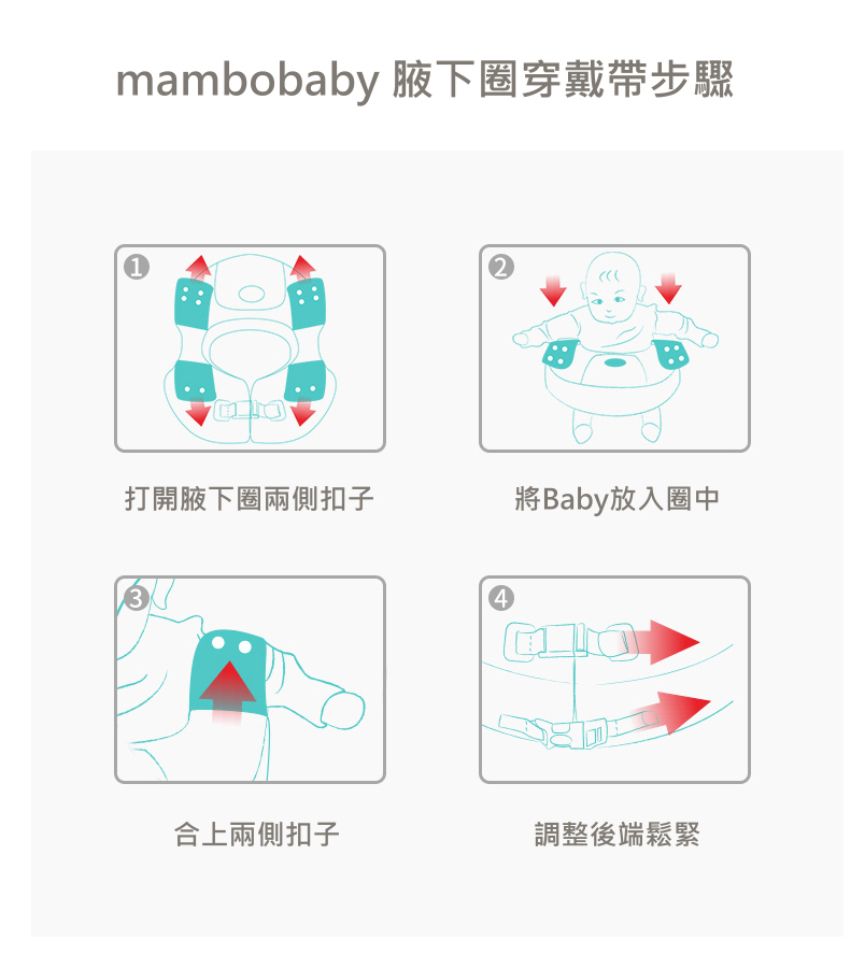 Mambobaby - 紅狐狸造型游泳腋下+座圈