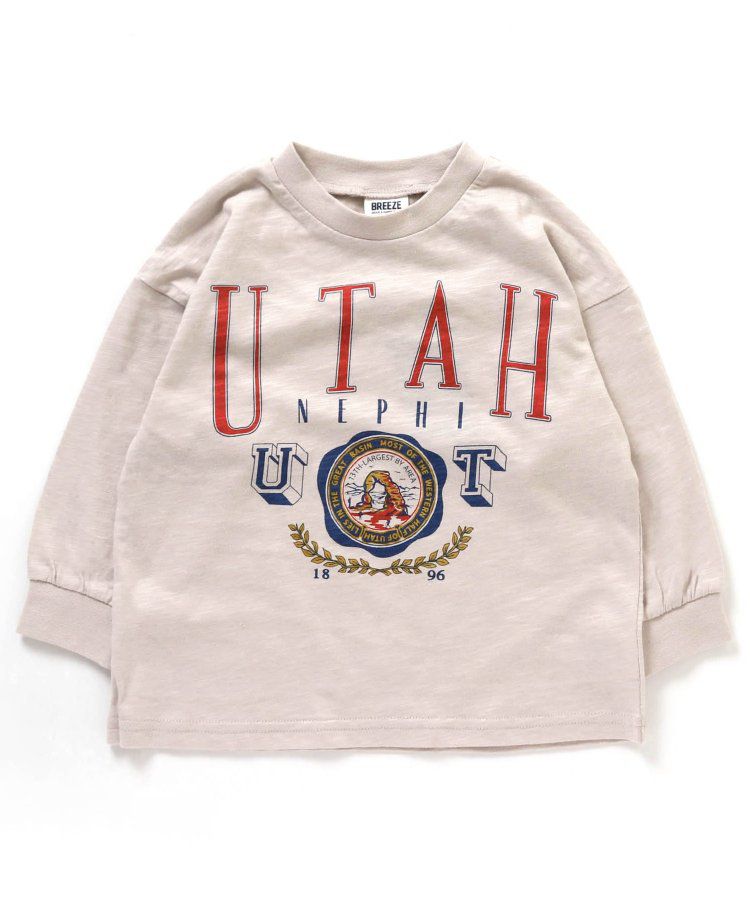 日本 BREEZE - 美式復古風長袖大學T-粉紅