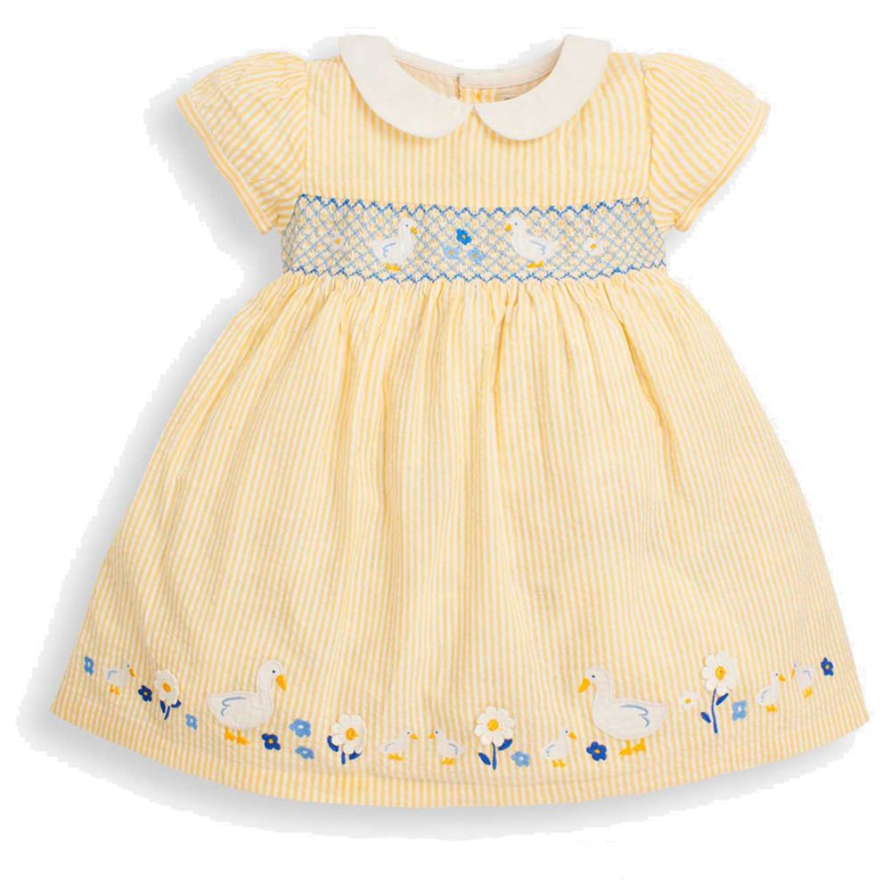 英國 JoJo Maman BeBe - 超優質嬰幼兒/兒童100％純棉短袖洋裝-甜蜜花園