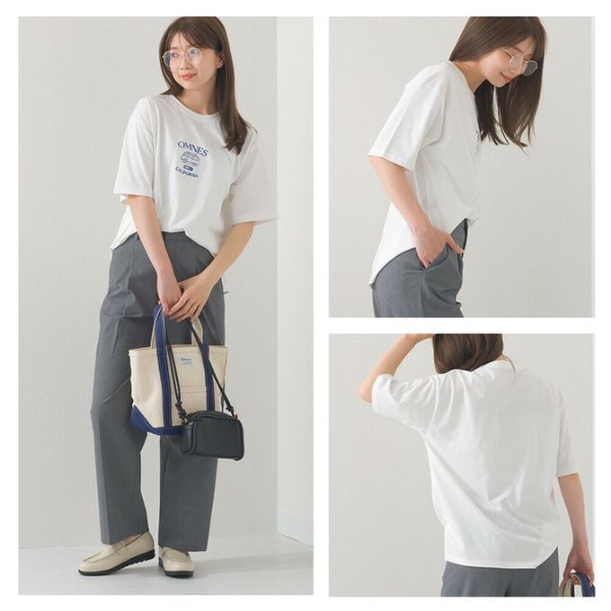 日本 OMNES - 純棉印花休閒短袖上衣-加州露營車-深藍