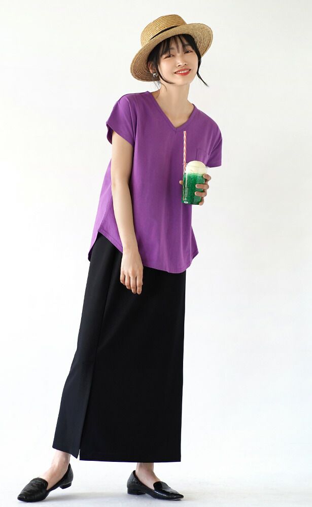 日本 zootie - 抗透汗 純棉短袖上衣-V領-灰杏