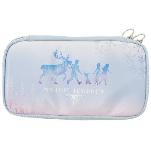 日本代購 - 拉鏈式收納袋/筆袋/鉛筆盒/化妝包-冰雪奇緣2 剪影 (10x19x2cm)