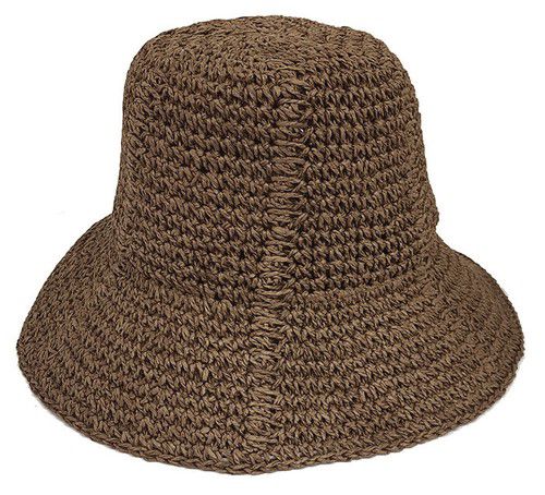 日本 Chepeli - 鐘型手工編織遮陽帽-麻花編織-卡其