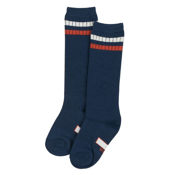 akachan honpo - 長筒襪3雙組-電車-深藍色 (9~14cm)