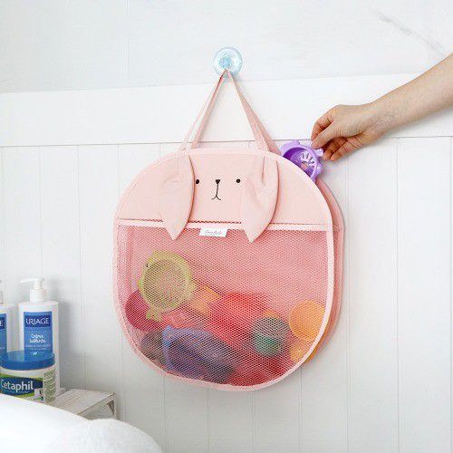 韓國 Conitale - 立體洗澡玩具收納袋-粉嫩小兔 (40X40X5cm)