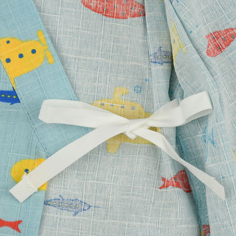 akachan honpo - 兩件式甚平-潛水艇-淺藍色