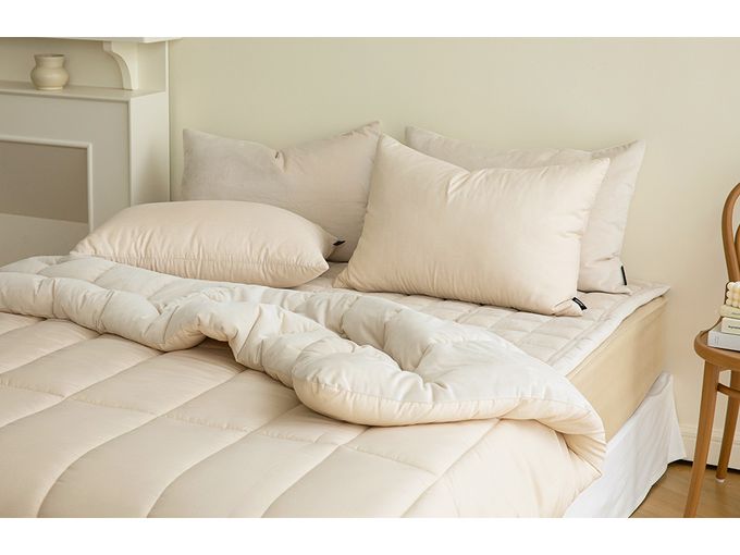 韓國 Maatila - 可水洗超細纖維桃皮感棉被(冬被)-布丁奶茶