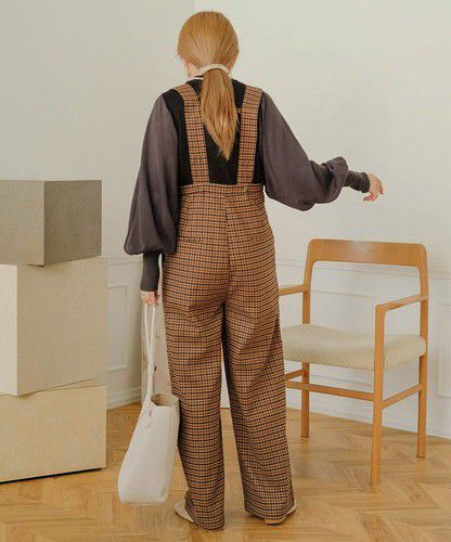 日本 Bou Jeloud - 細針織拼接泡泡袖上衣-淺卡其