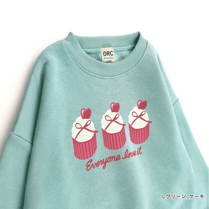 日本 BRANSHES - 裏起毛 可愛女孩縮口長袖上衣-英文LOGO-粉紅