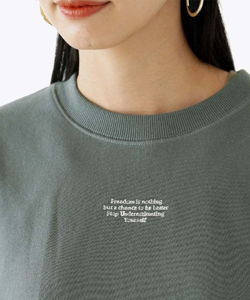 日本 zootie - 休閒短版印花落肩長T-深灰綠