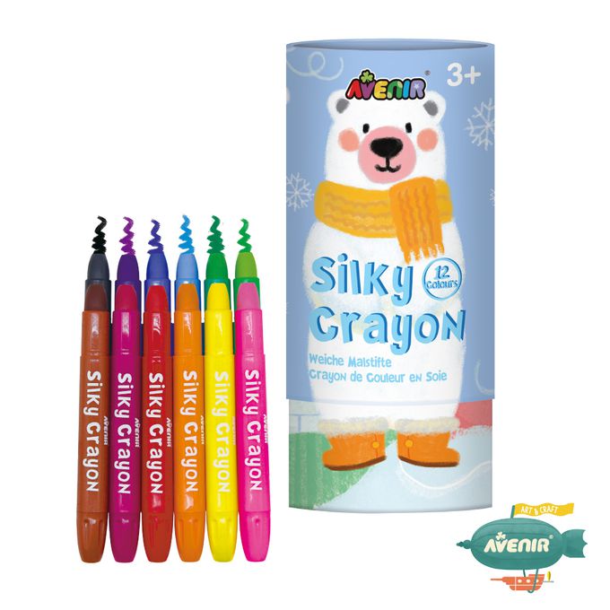德國 Avenir Kids 艾維尼 - AK-A 畫筆類-絲滑可水洗蠟筆-我的絲滑可水洗蠟筆, 12 色北極熊