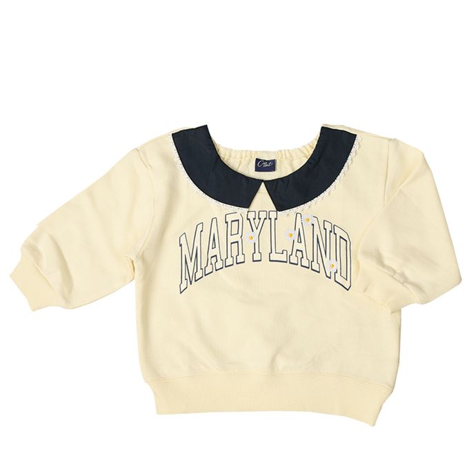 akachan honpo - 休閒上衣-英文字-米白色