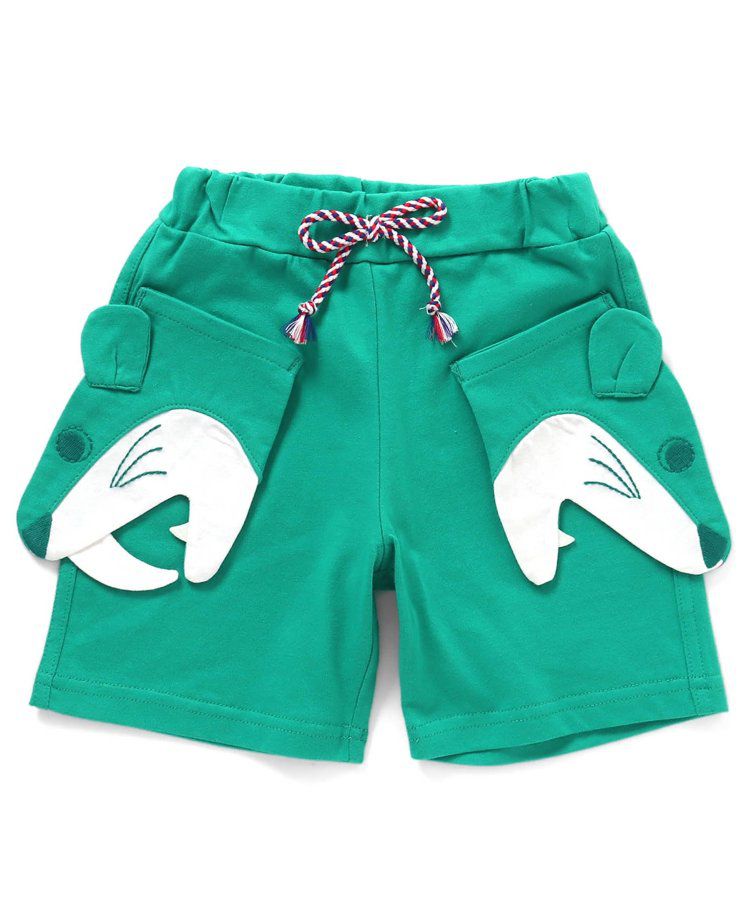 日本 BIT'Z - 動物造型大口袋短褲-美洲獅-寶石綠