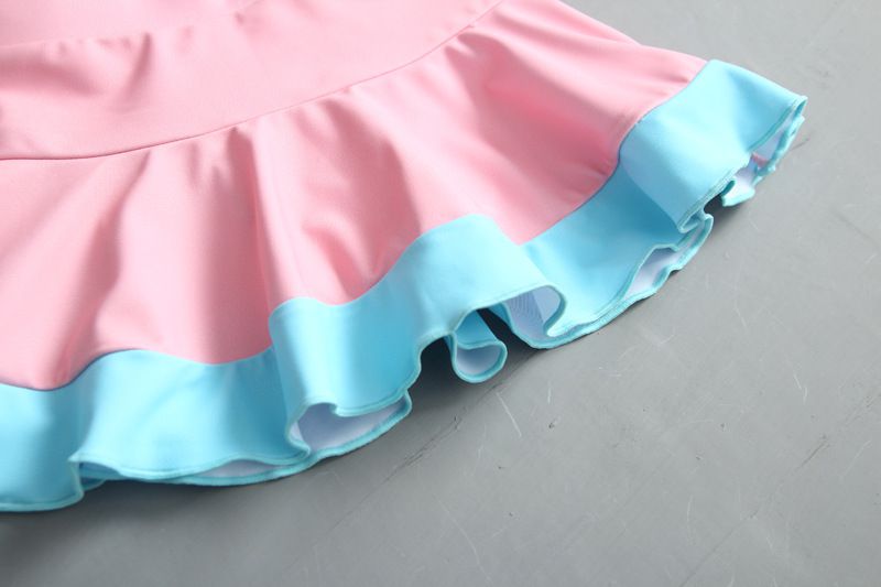 女寶長袖泳裝套裝(附帽子)-鳳梨水果汁-淺粉+藍