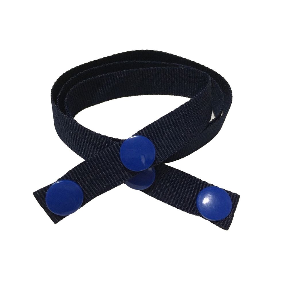 幼童款口罩掛繩-寬版織帶-黑藍 (45cm)