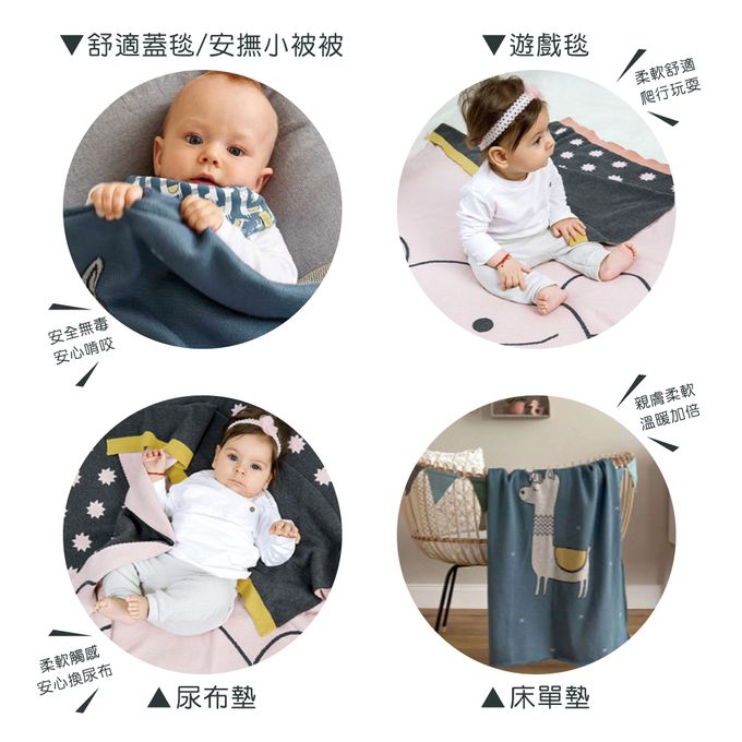 德國 Lassig - 有機棉嬰兒毯-鯨魚