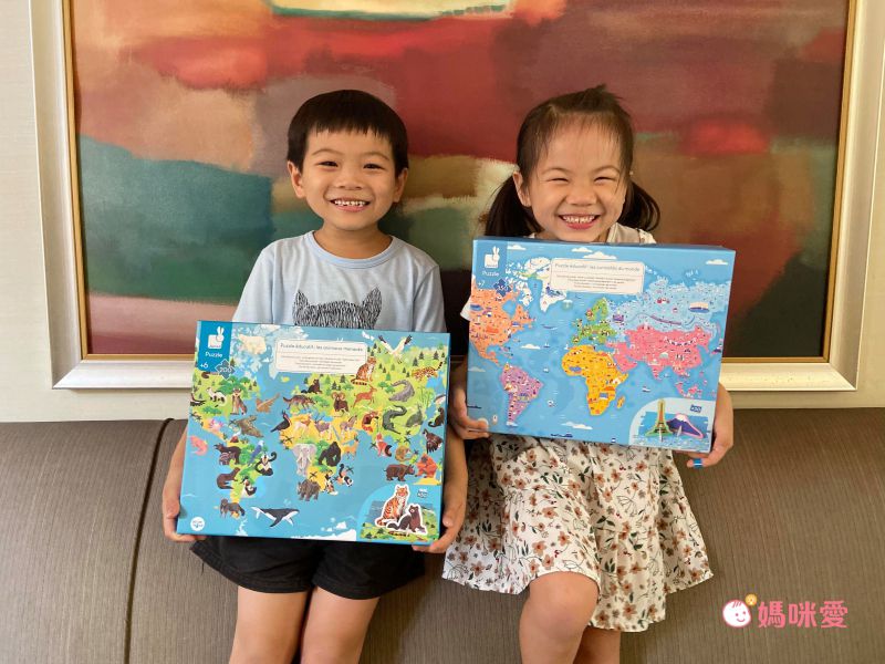 探索世界第一步【法國Janod】世界恐龍拼圖＆學習桌遊