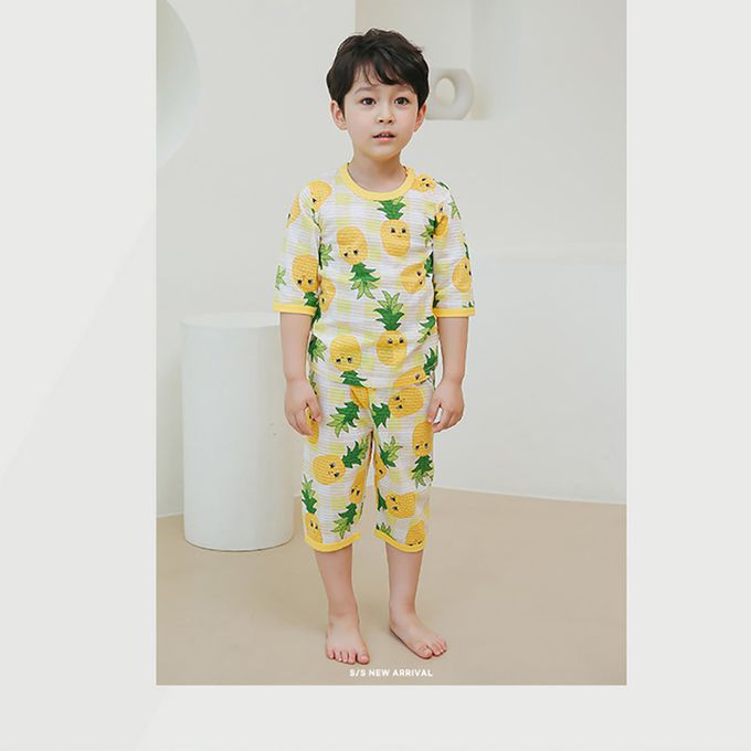 正韓 Puco - 超優質嬰幼兒/兒童七分袖100% 有機純棉家居服/睡衣-旺旺來