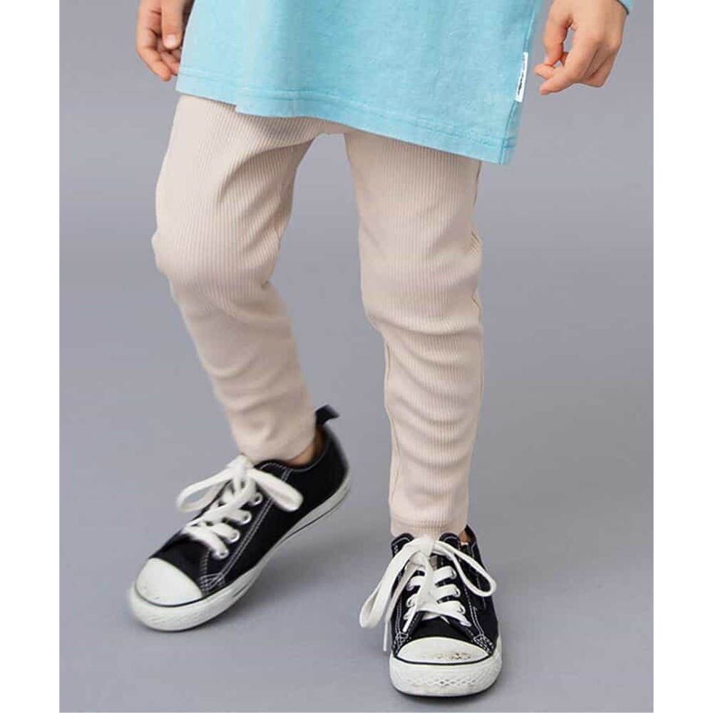 DAISUKI 百搭鬆緊彈性九分褲-羅紋-象牙白