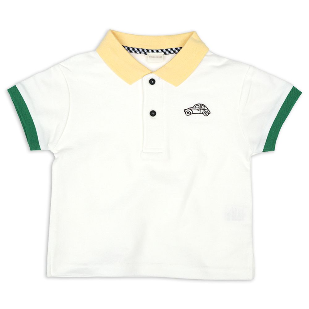 短袖POLO衫-米白色